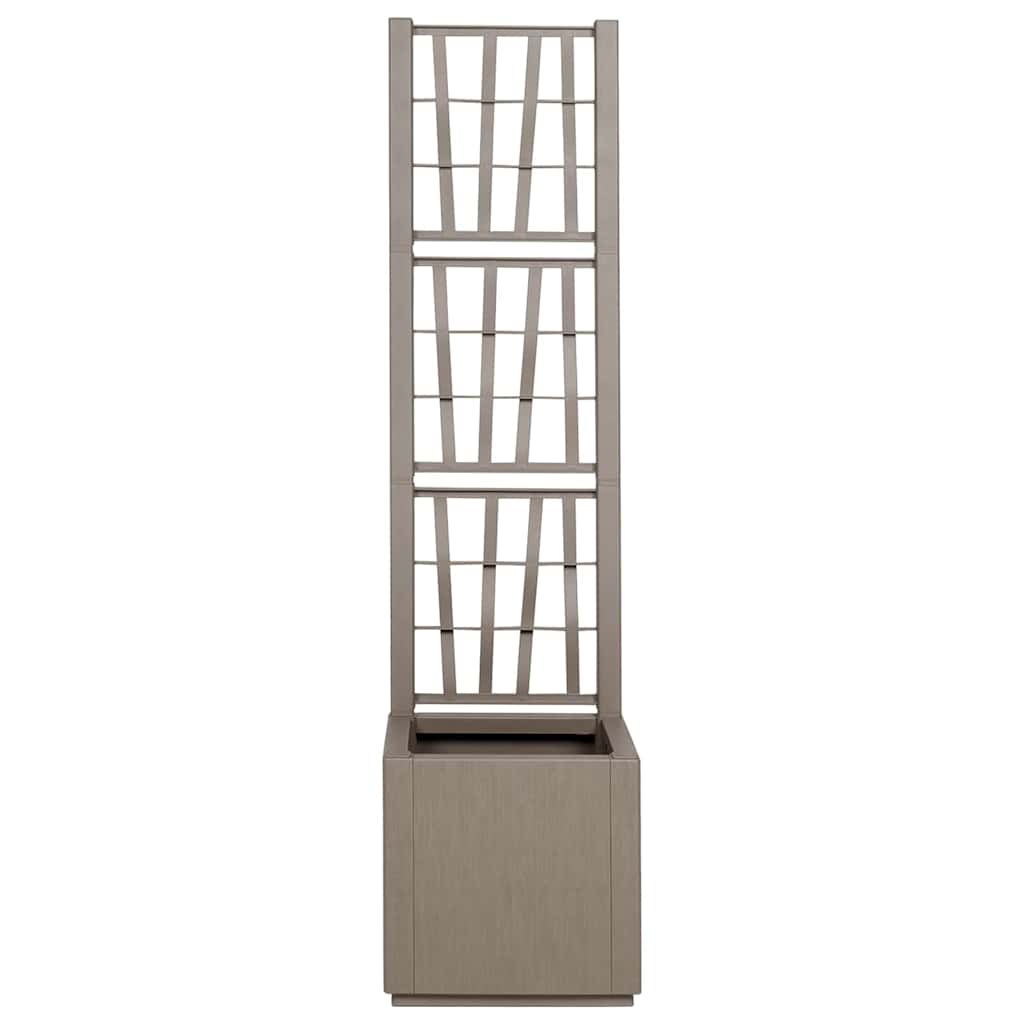 vidaXL Garden Planter with Trellis Light Brown 36 x 36 x 140 cm PP 4