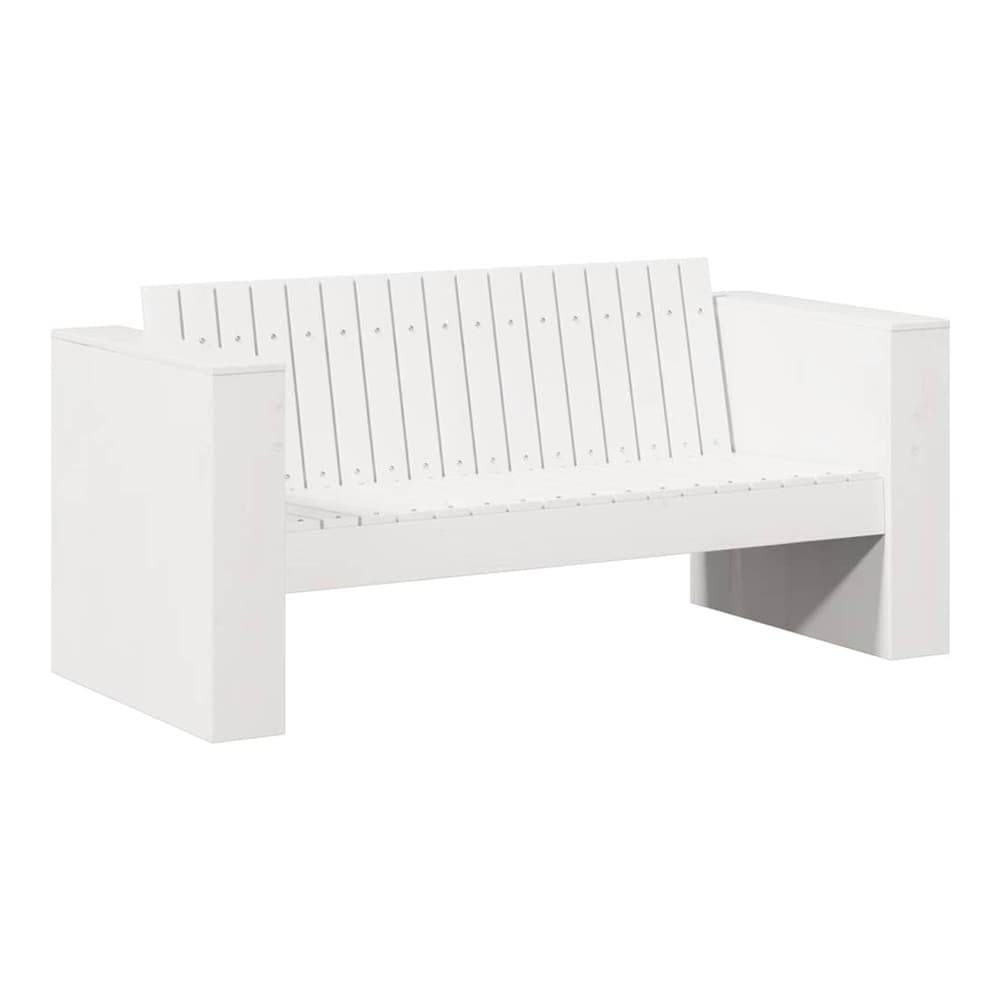 Garden Sofa 134 x 60 x 62 cm Solid Pine Wood White 110 cm