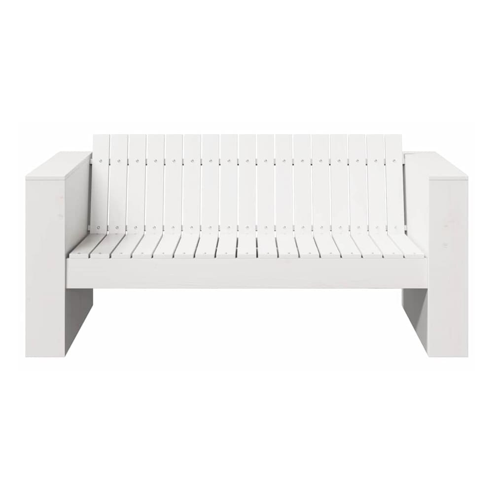 Garden Sofa 134 x 60 x 62 cm Solid Pine Wood White 110 cm