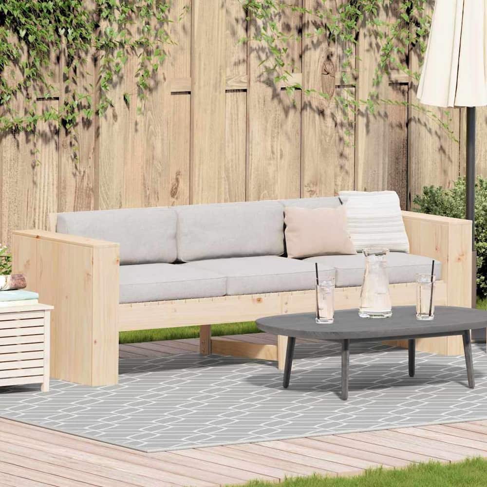 Garden Sofa 134 x 60 x 62 cm Solid Pine Wood Natural 160 cm