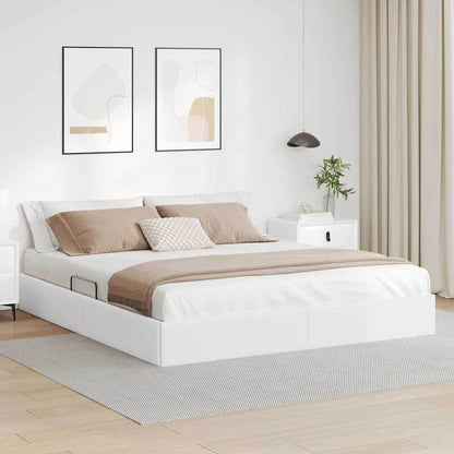 Storage Bed Faux leather White King