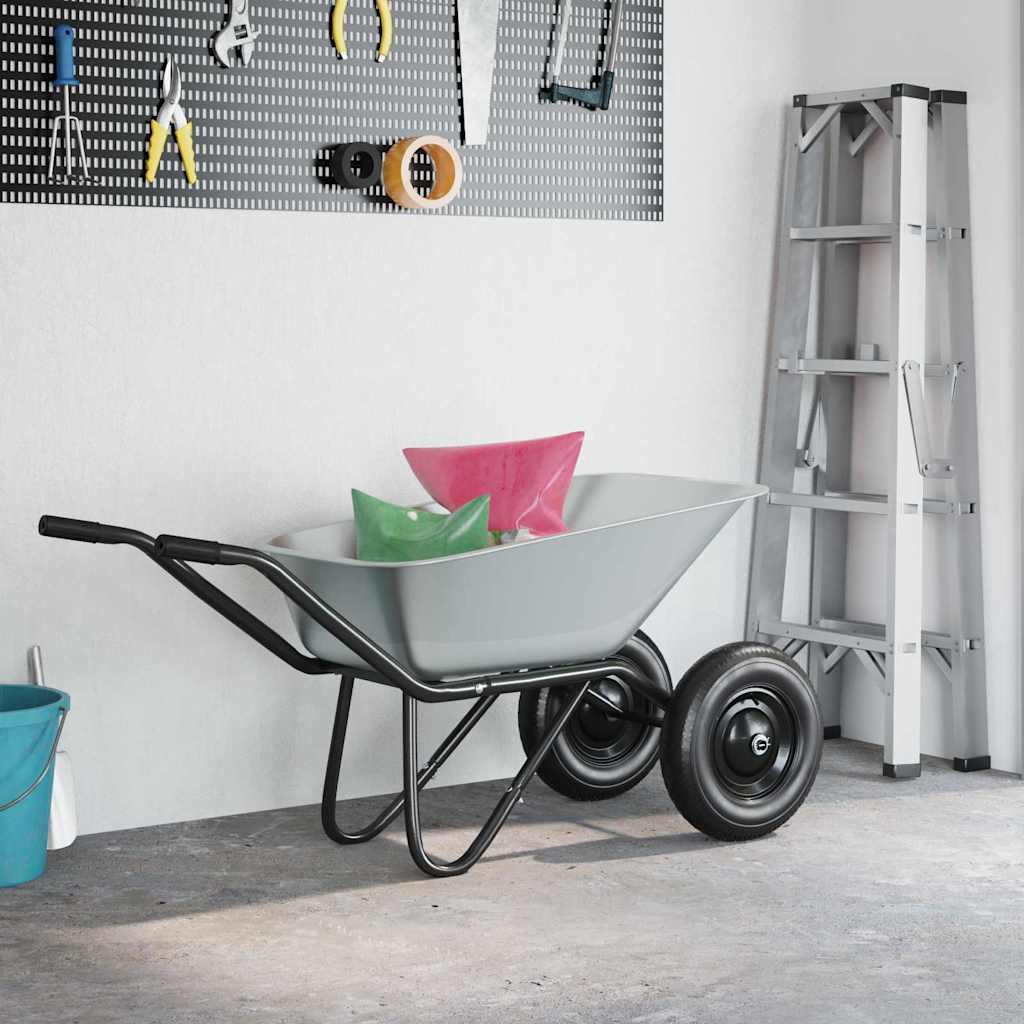 vidaXL Wheelbarrow Tray Replacement Silver 88 x 60 x 32 cm 4