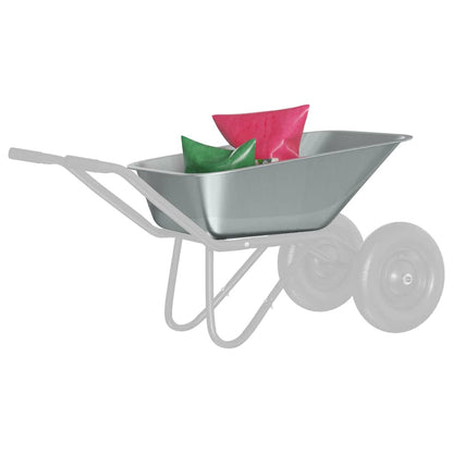 vidaXL Wheelbarrow Tray Replacement Silver 88 x 60 x 32 cm 3