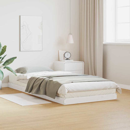 vidaXL Floor Bed Frame White 100 x 210 cm Solid Pine Wood 1
