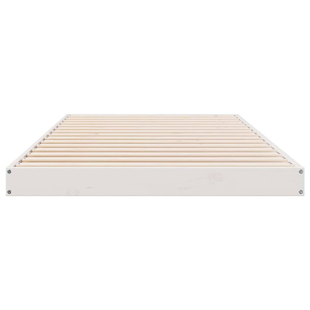 vidaXL Floor Bed Frame White 100 x 210 cm Solid Pine Wood 5