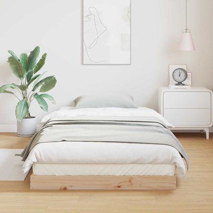vidaXL Floor Bed Frame Natural 80 x 220 cm Solid Pine Wood 3