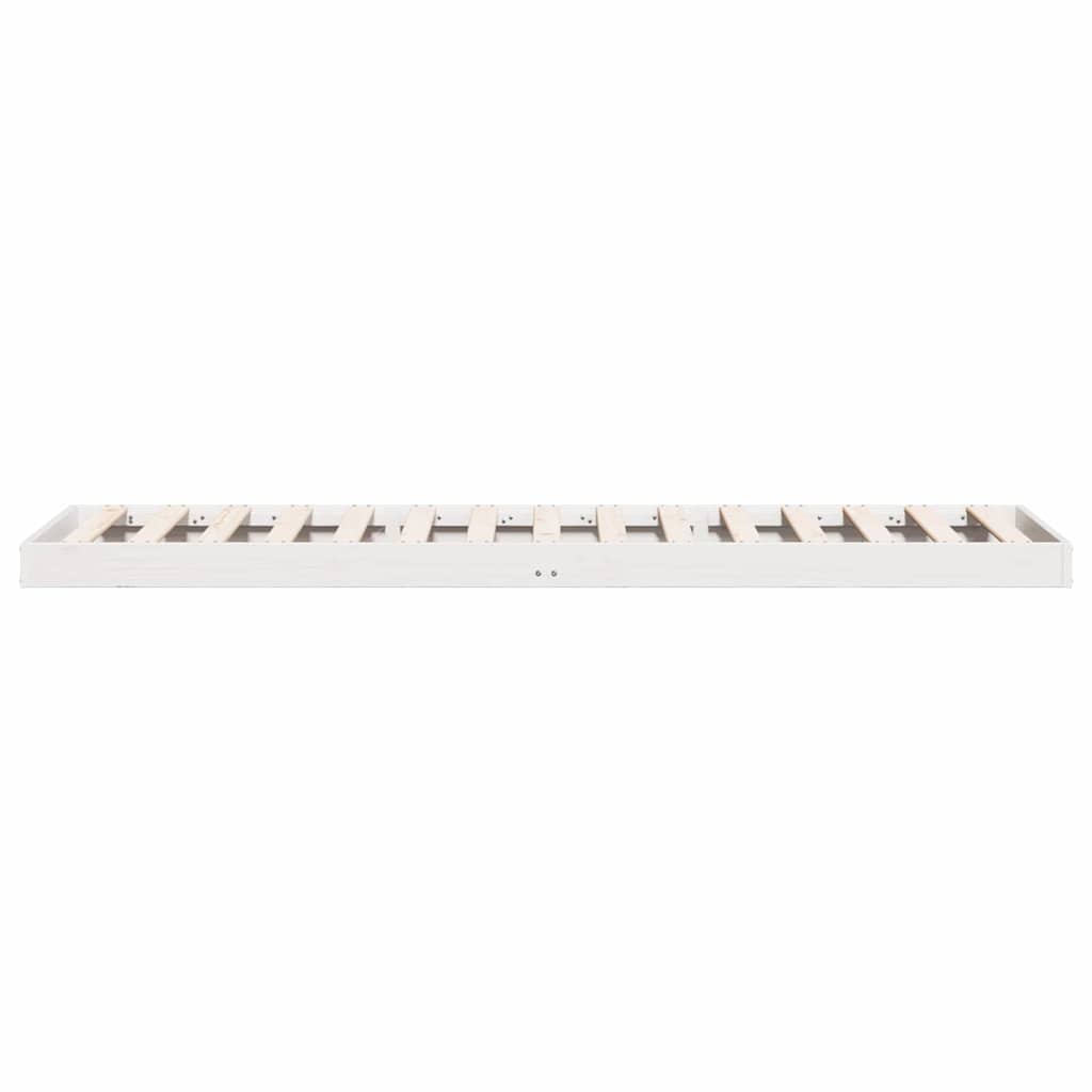 vidaXL Floor Bed Frame White 80 x 220 cm Solid Pine Wood 6