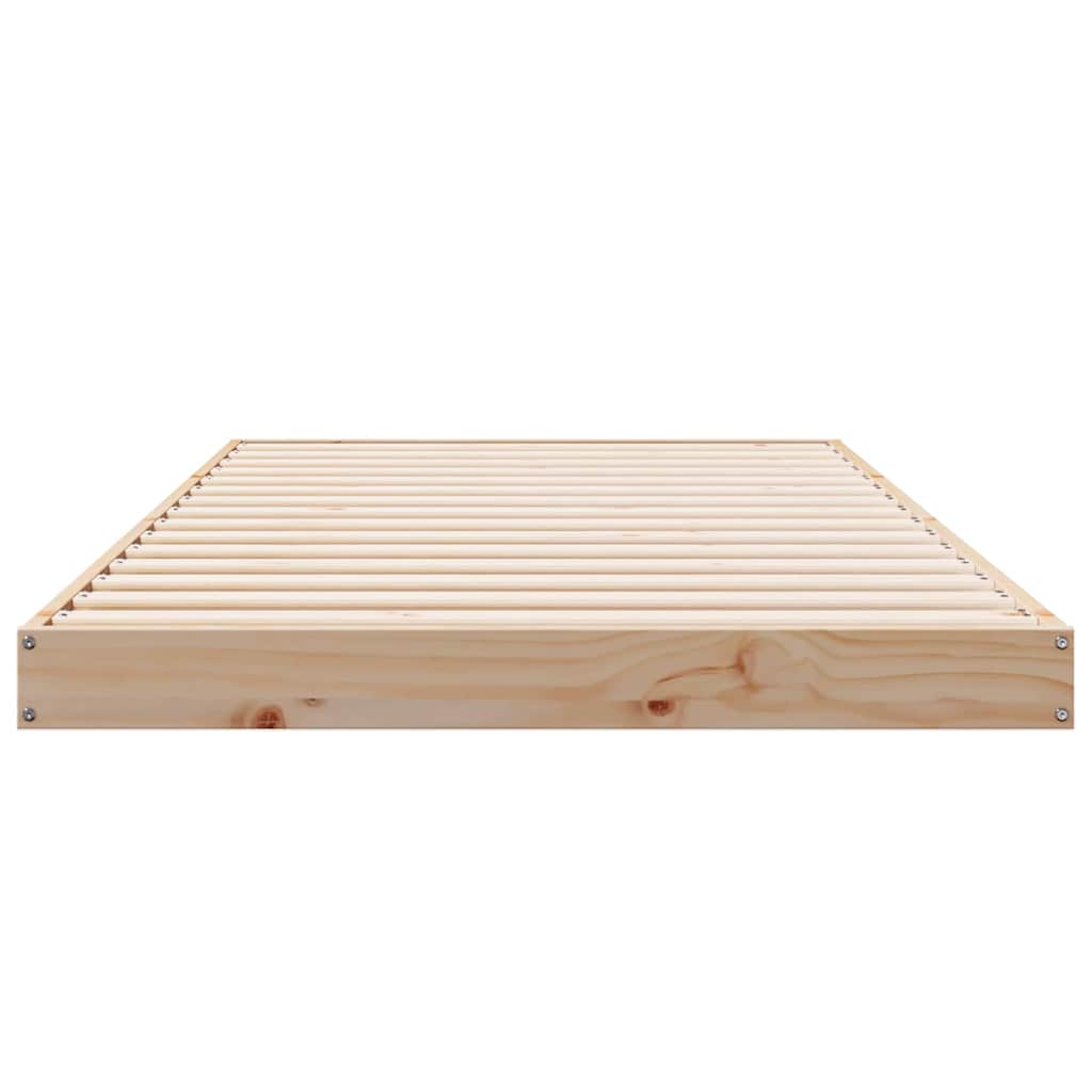vidaXL Floor Bed Frame Natural 90 x 220 cm Solid Pine Wood 5