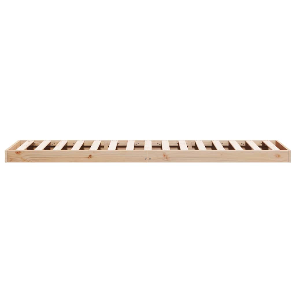 vidaXL Floor Bed Frame Natural 90 x 220 cm Solid Pine Wood 6