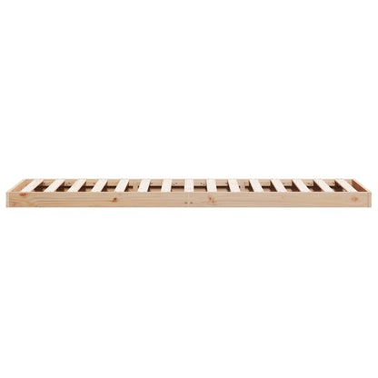 vidaXL Floor Bed Frame Natural 90 x 220 cm Solid Pine Wood 6