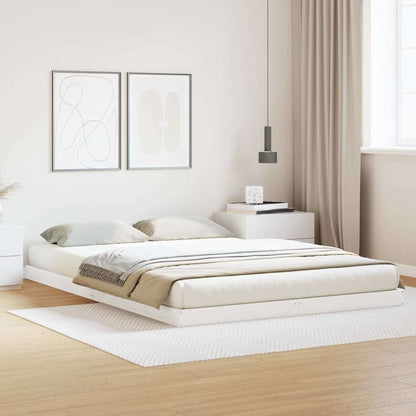 vidaXL Floor Bed Frame Solid Pine Wood Length 220 cm