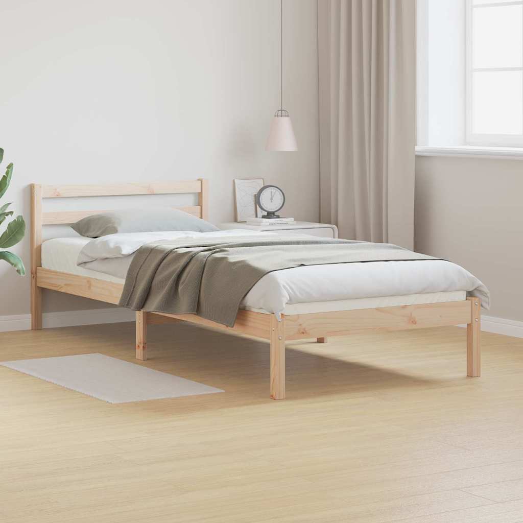 vidaXL Bed Frame Brown 215.5 x 85.5 x 69.5 cm Solid Pine Wood 1