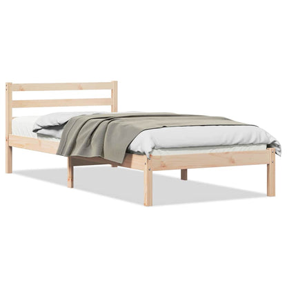 vidaXL Bed Frame Brown 215.5 x 85.5 x 69.5 cm Solid Pine Wood 3