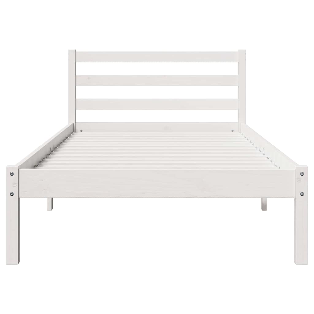 vidaXL Bed Frame White 215.5 x 85.5 x 69.5 cm Solid Pine Wood 5