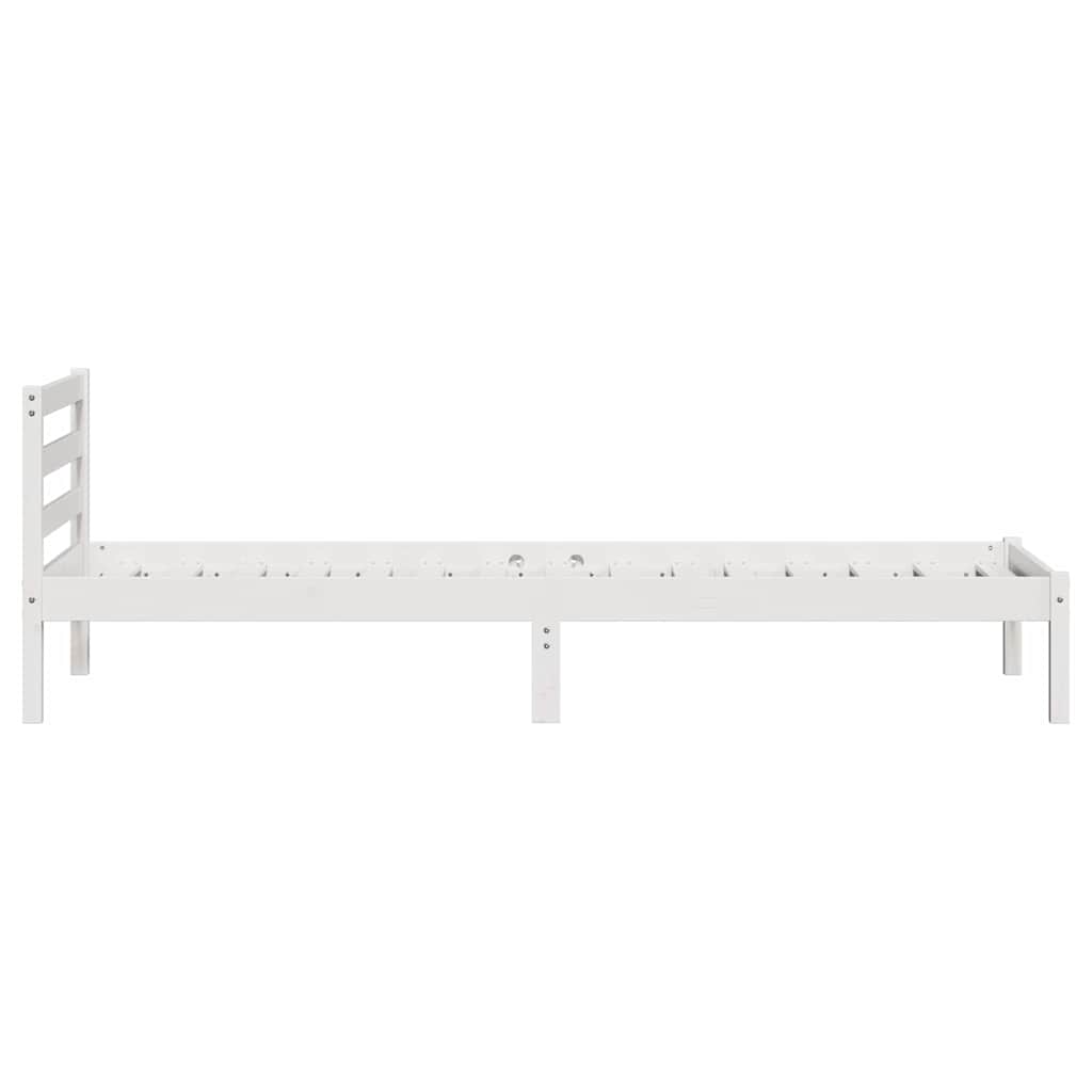vidaXL Bed Frame White 215.5 x 85.5 x 69.5 cm Solid Pine Wood 6