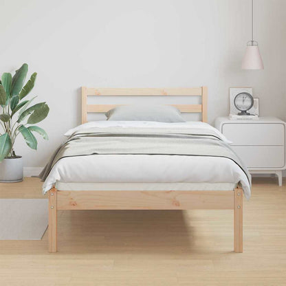 vidaXL Bed Frame Brown 215.5 x 105.5 x 69.5 cm Solid Pine Wood 4