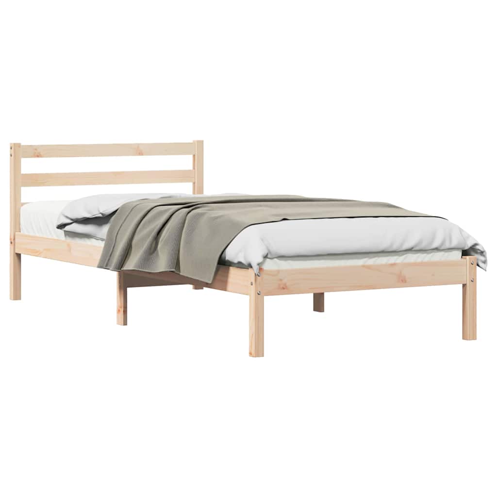 vidaXL Bed Frame Brown 215.5 x 105.5 x 69.5 cm Solid Pine Wood 2