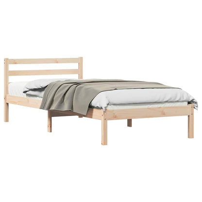 vidaXL Bed Frame Brown 215.5 x 105.5 x 69.5 cm Solid Pine Wood 2