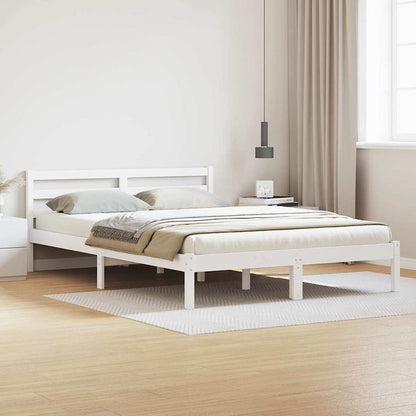 vidaXL Bed Frame without Mattress Solid Wood Pine White