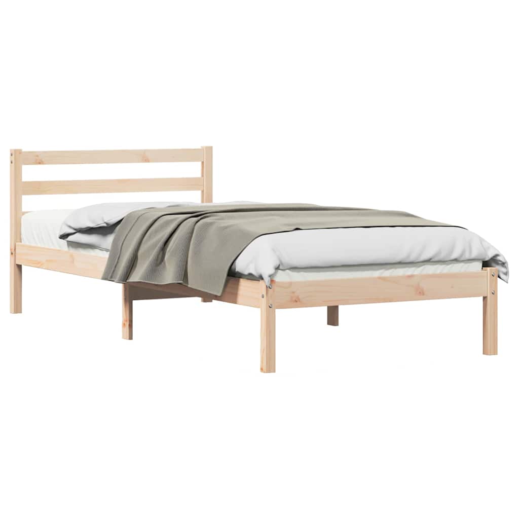 vidaXL Bed Frame Brown 225.5 x 85.5 x 69.5 cm Solid Pine Wood 2