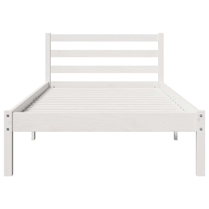 vidaXL Bed Frame White 225.5 x 85.5 x 69.5 cm Solid Pine Wood 5