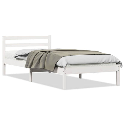 vidaXL Bed Frame White 225.5 x 85.5 x 69.5 cm Solid Pine Wood 3
