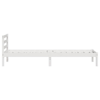 vidaXL Bed Frame White 225.5 x 85.5 x 69.5 cm Solid Pine Wood 6