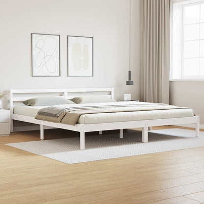 vidaXL Bed Frame without Mattress Solid Wood Pine White