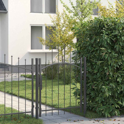 Garden Gate WOERDEN Lockable Steel Grey 1.25 m