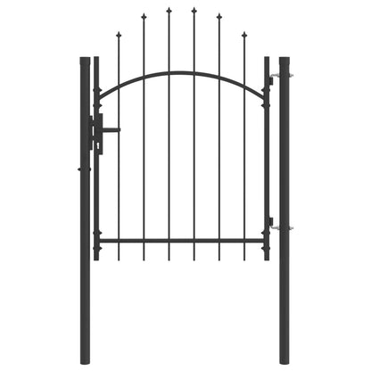 Garden Gate WOERDEN Lockable Steel Grey 1.5 m