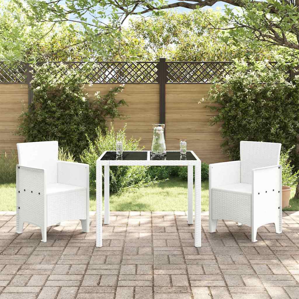 vidaXL Garden Chair 2 pcs White Polypropylene 3