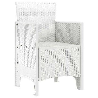 vidaXL Garden Chair 2 pcs White Polypropylene 4