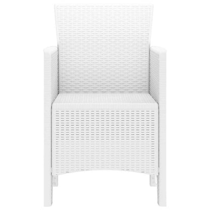 vidaXL Garden Chair 2 pcs White Polypropylene 6