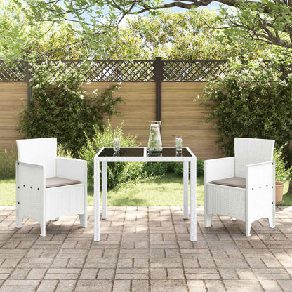 vidaXL Garden Chair 2 pcs White Polypropylene 3