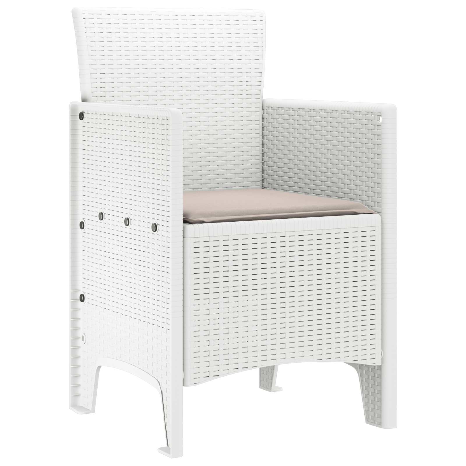 vidaXL Garden Chair 2 pcs White Polypropylene 4