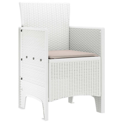 vidaXL Garden Chair 2 pcs White Polypropylene 4