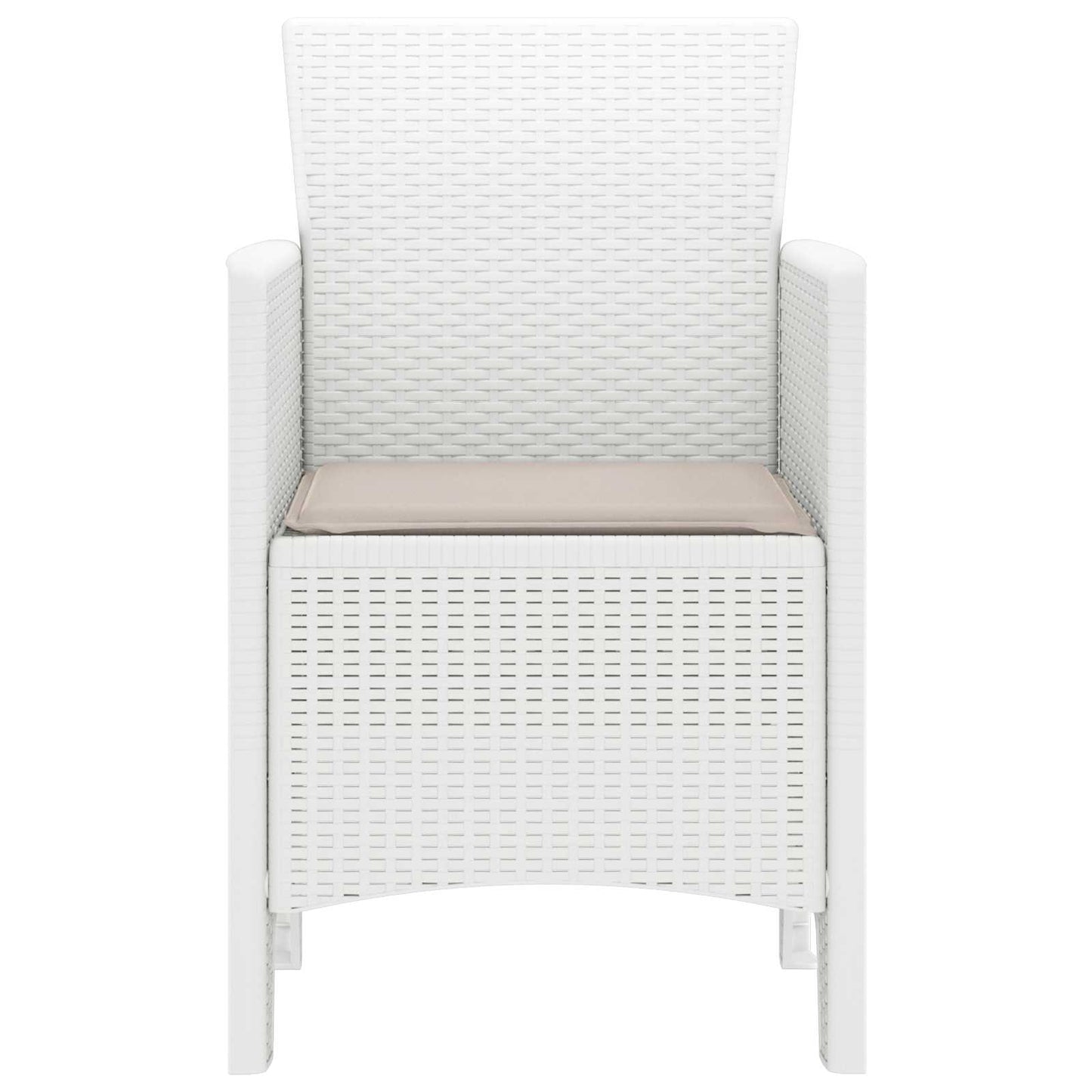 vidaXL Garden Chair 2 pcs White Polypropylene 5