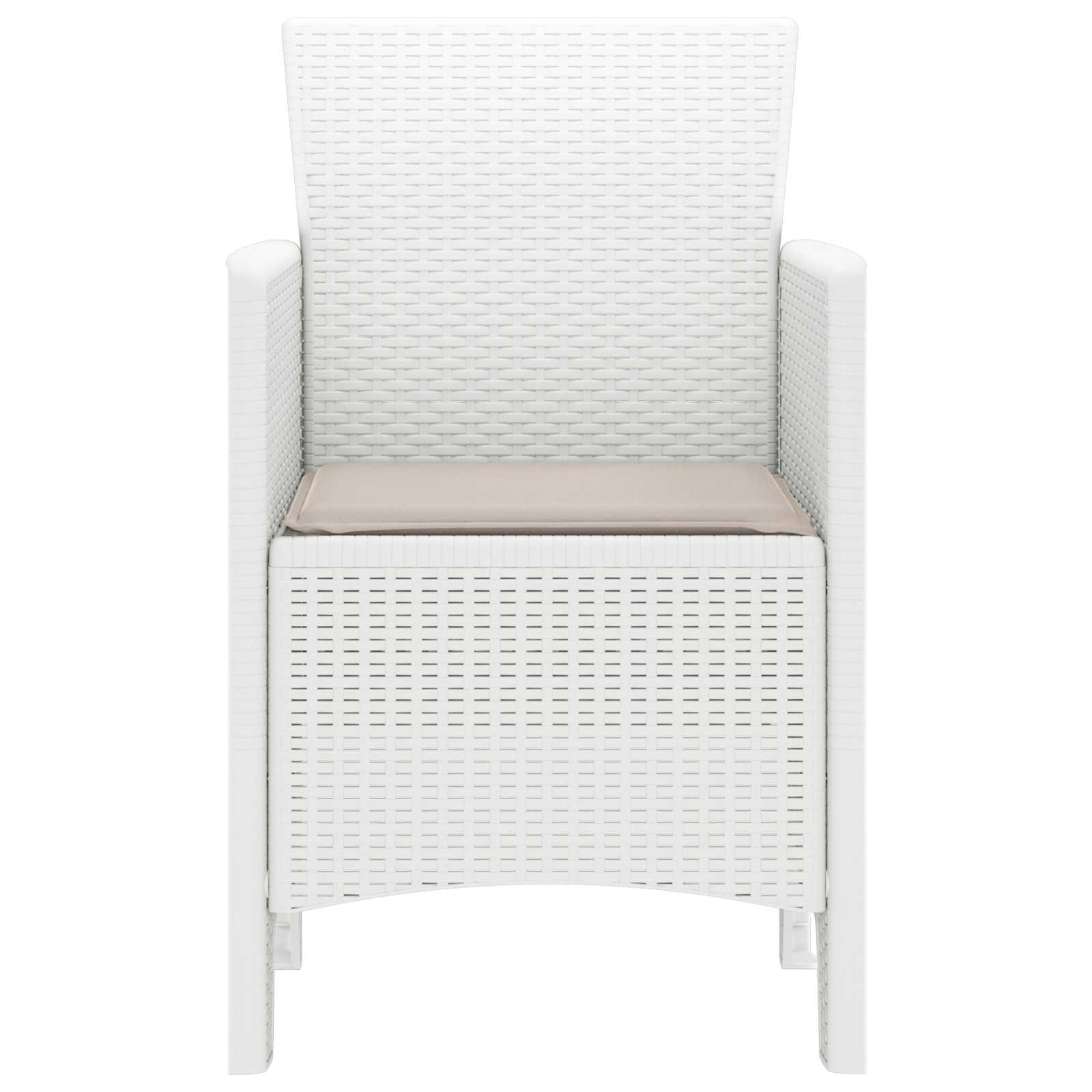 vidaXL Garden Chair 2 pcs White Polypropylene 5