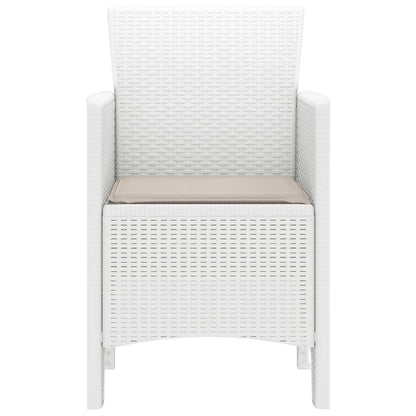vidaXL Garden Chair 2 pcs White Polypropylene 5