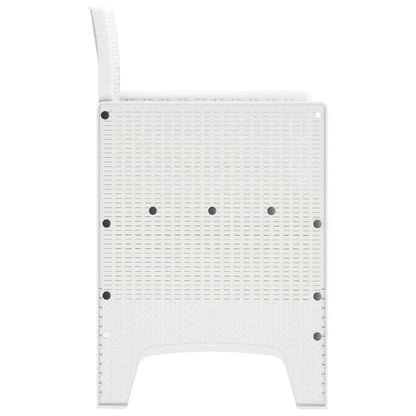 vidaXL Garden Chair 2 pcs White Polypropylene 6
