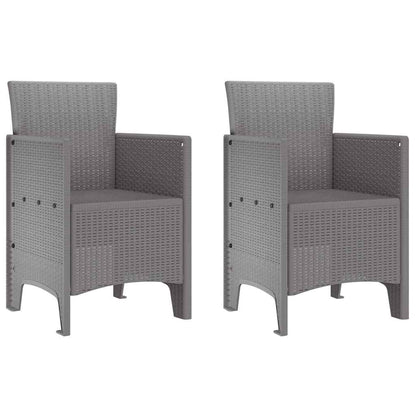 vidaXL Garden Chair 2 pcs Light Grey Polypropylene 2