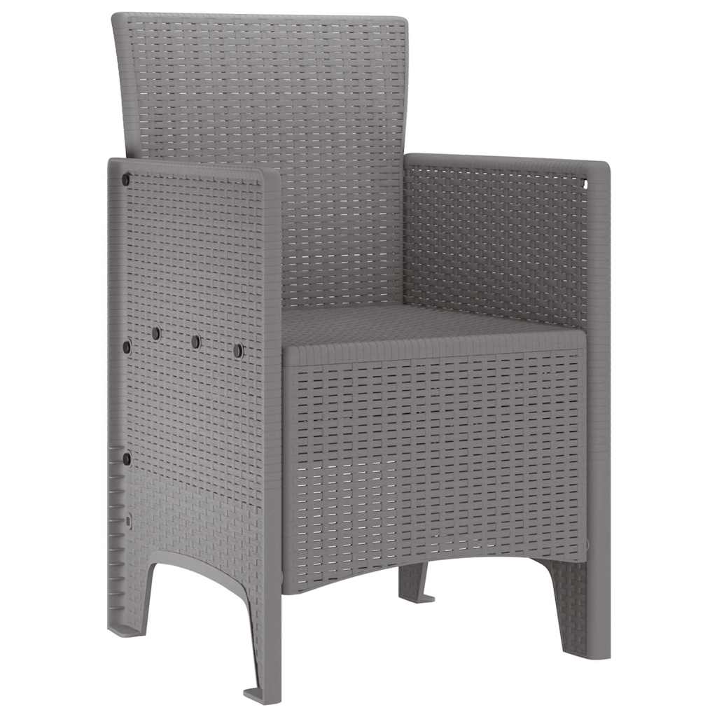 vidaXL Garden Chair 2 pcs Light Grey Polypropylene 4