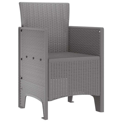 vidaXL Garden Chair 2 pcs Light Grey Polypropylene 4