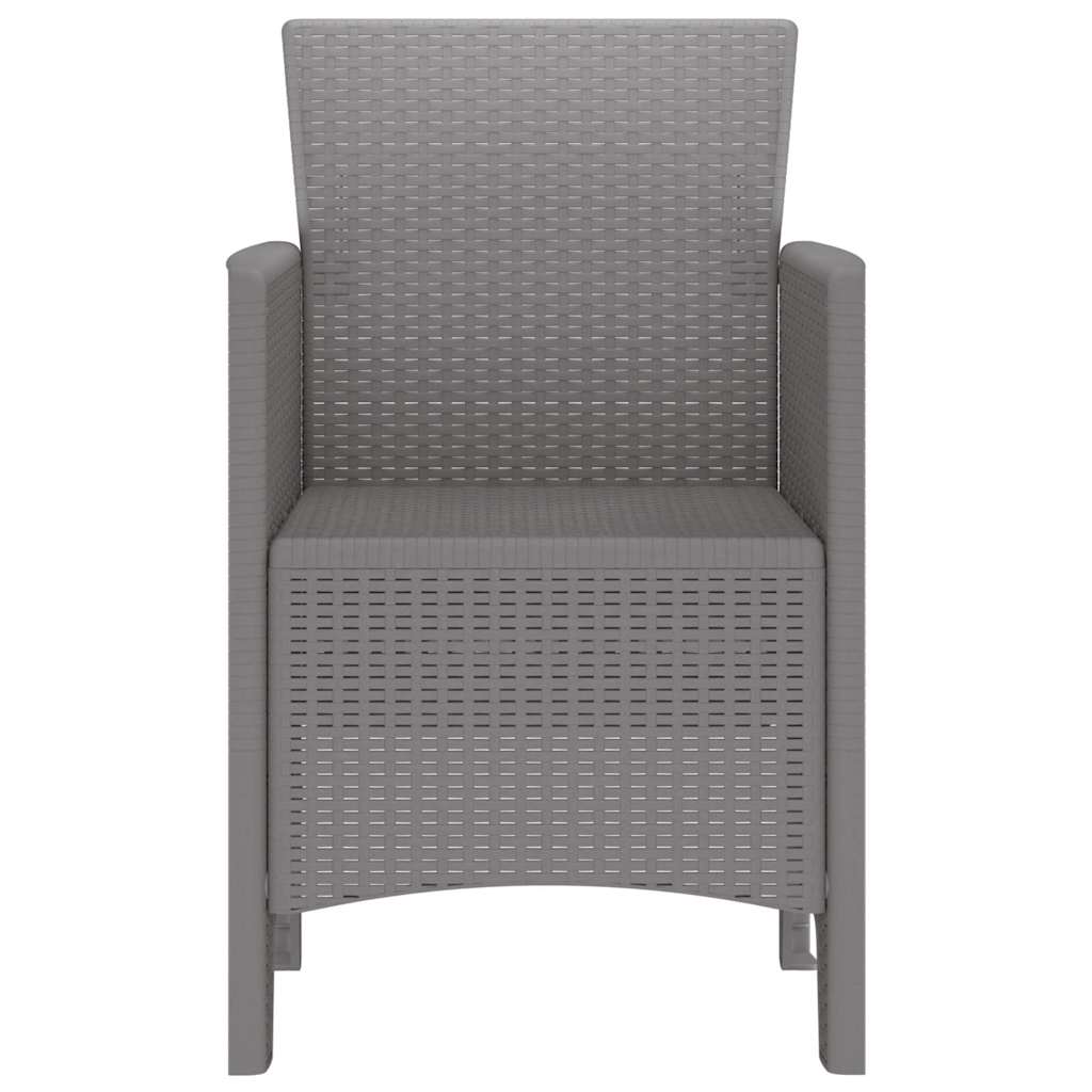 vidaXL Garden Chair 2 pcs Light Grey Polypropylene 6