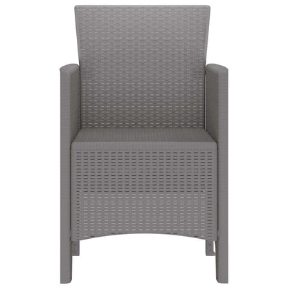 vidaXL Garden Chair 2 pcs Light Grey Polypropylene 6
