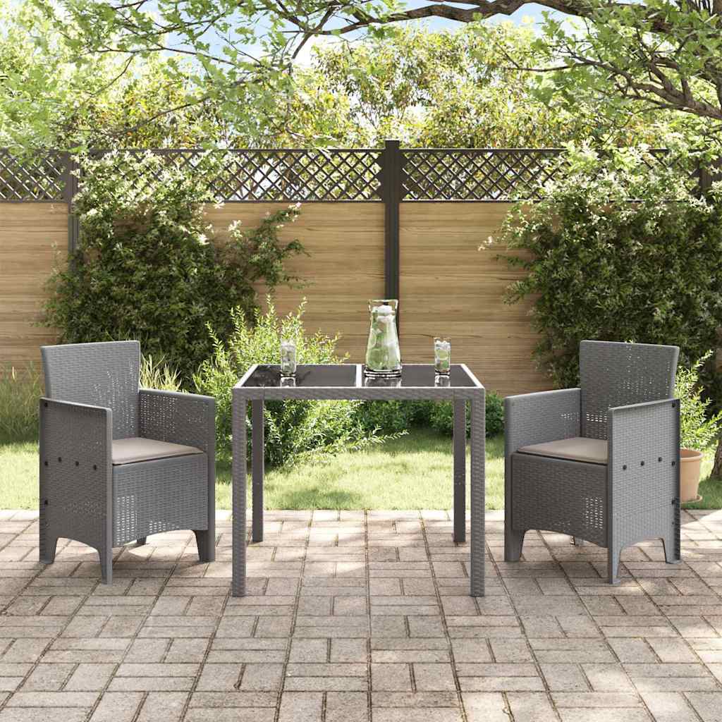 vidaXL Garden Chair 2 pcs Light Grey Polypropylene 3