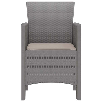 vidaXL Garden Chair 2 pcs Light Grey Polypropylene 6