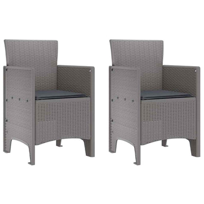 vidaXL Garden Chair 2 pcs Light Grey Polypropylene 2