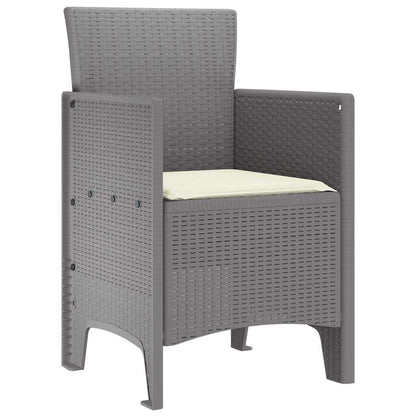 vidaXL Garden Chair 2 pcs Light Grey Polypropylene 4