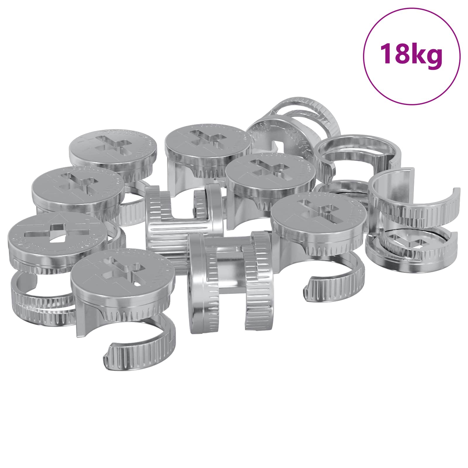 vidaXL Cam Lock Nuts 8372 pcs Silver Metal 2